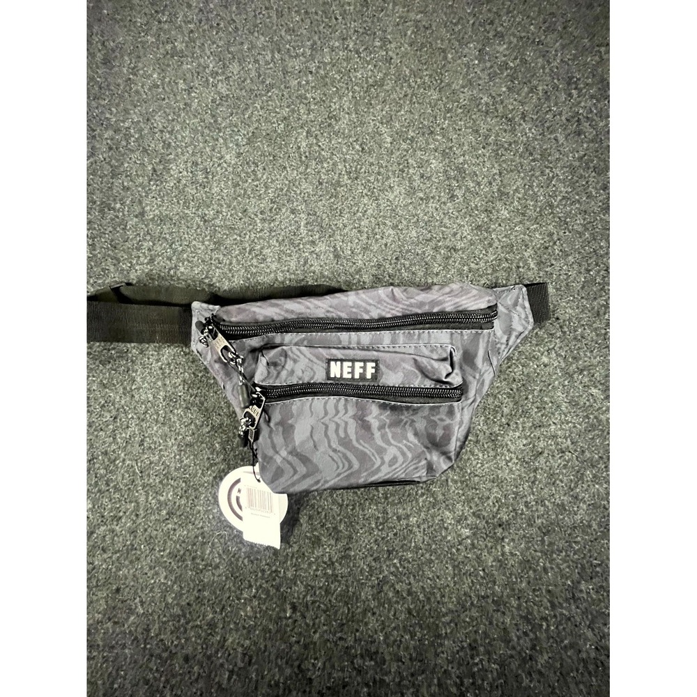 Neff Fanny Pack Bag Unisex Gray Zebra Waist Pack Weekend Adventure Travel Hiking